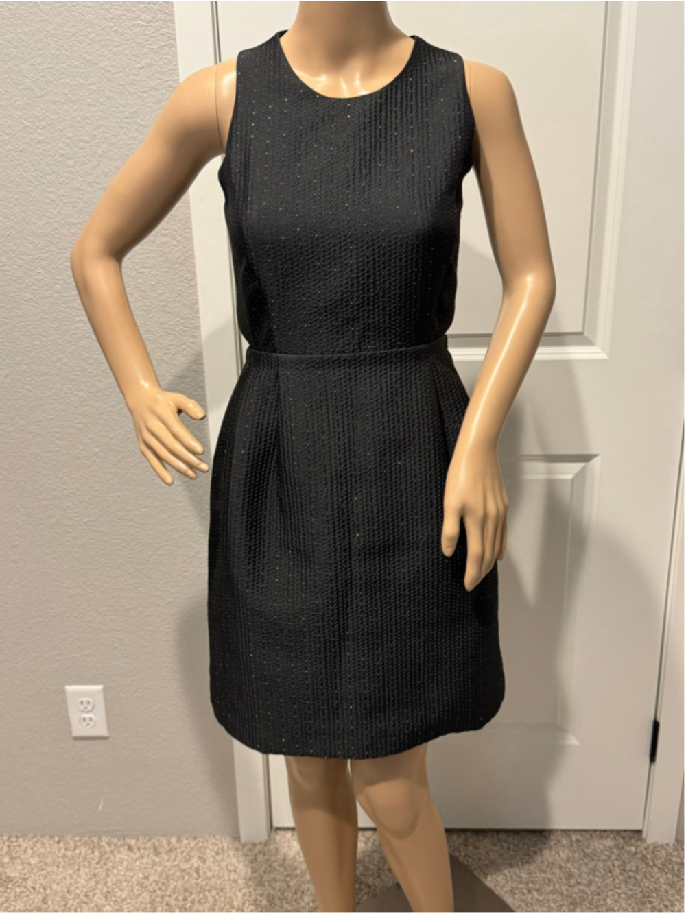 Women's Madewell Black Gold Mini Dress Size 6 side cut outs